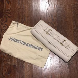 Off white clutch with removable shoulder strap